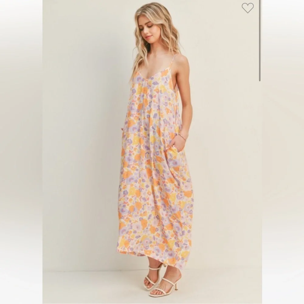 22 Floral cami maxi dress | tangerine lilac - Picture 2 of 5